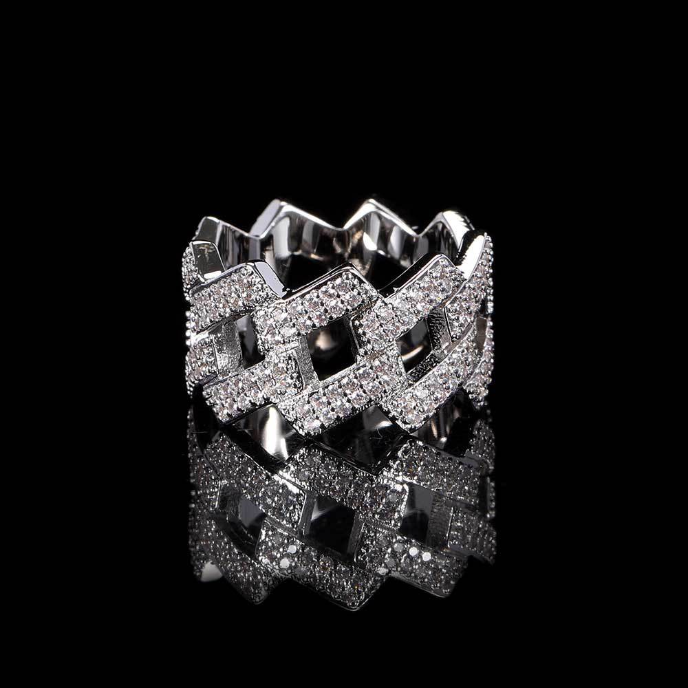 14MM Iced Out Prong Set Cuban Ring