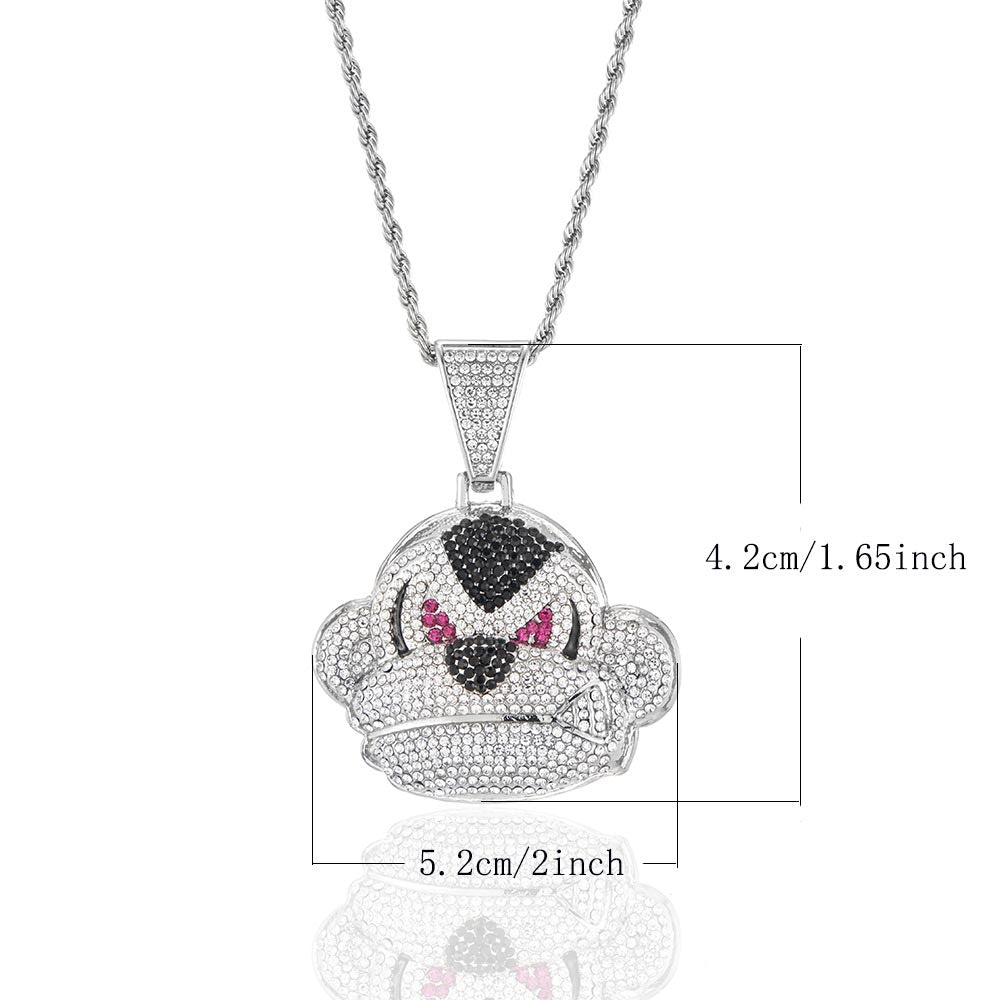 Hip Hop Monkey Pendant Stereo niche design alloy rhinestone gorilla necklace
