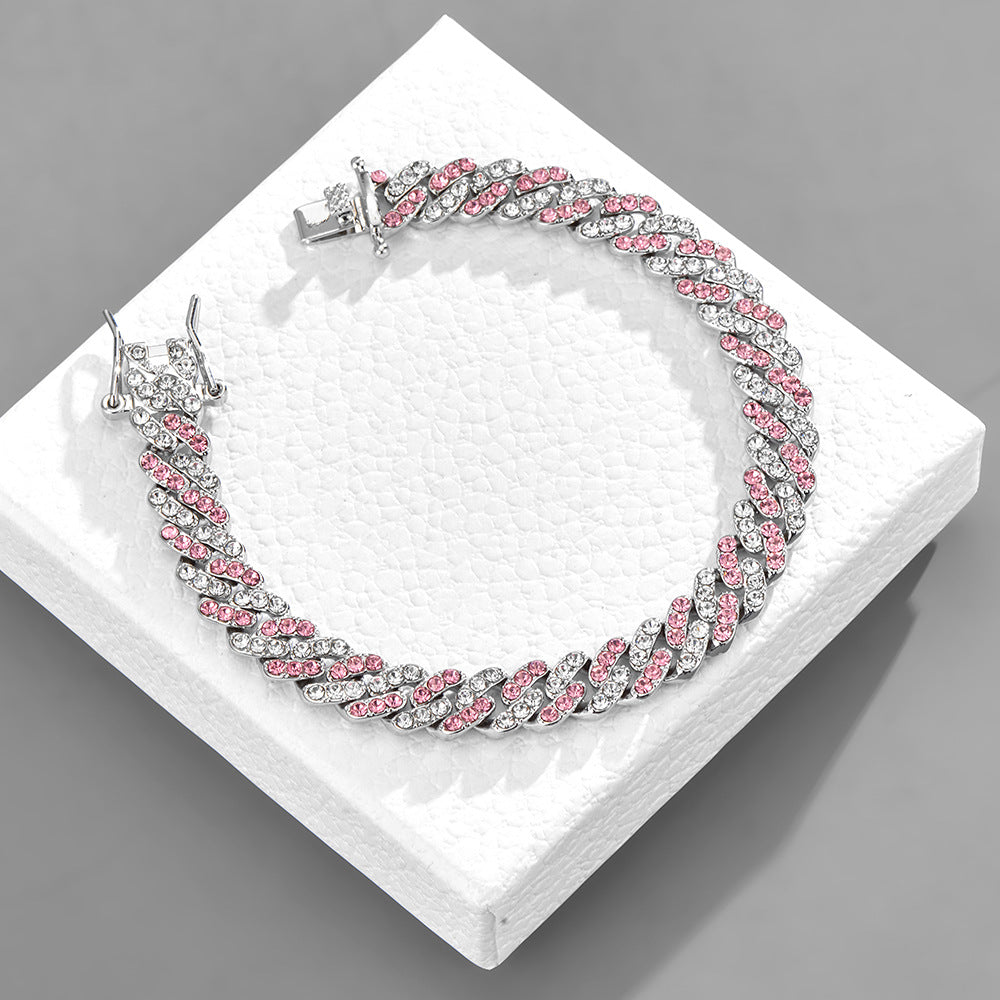 Cuban Chain necklace Diamond Cuban chain full diamond Hip Hop necklace bracelet