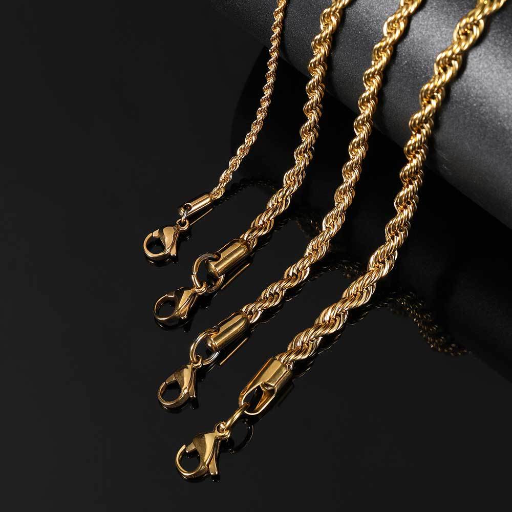 2/2.5/3/4/5/6MM Gold Rope Chain（ESSENTIAL CHAINS）