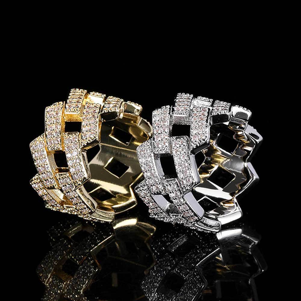 14MM Iced Out Prong Set Cuban Ring
