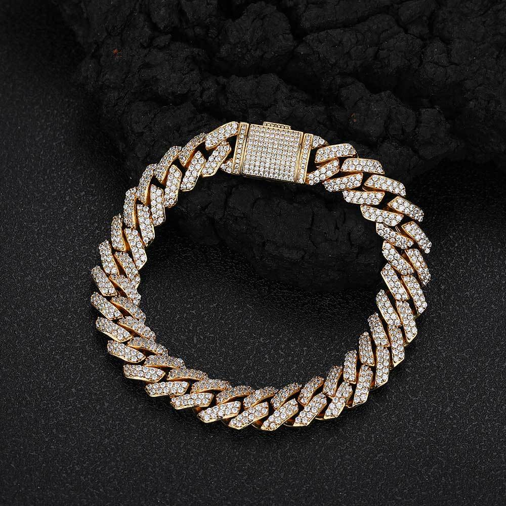 10mm Iced Out Box Clasp Cuban Link Bracelet
