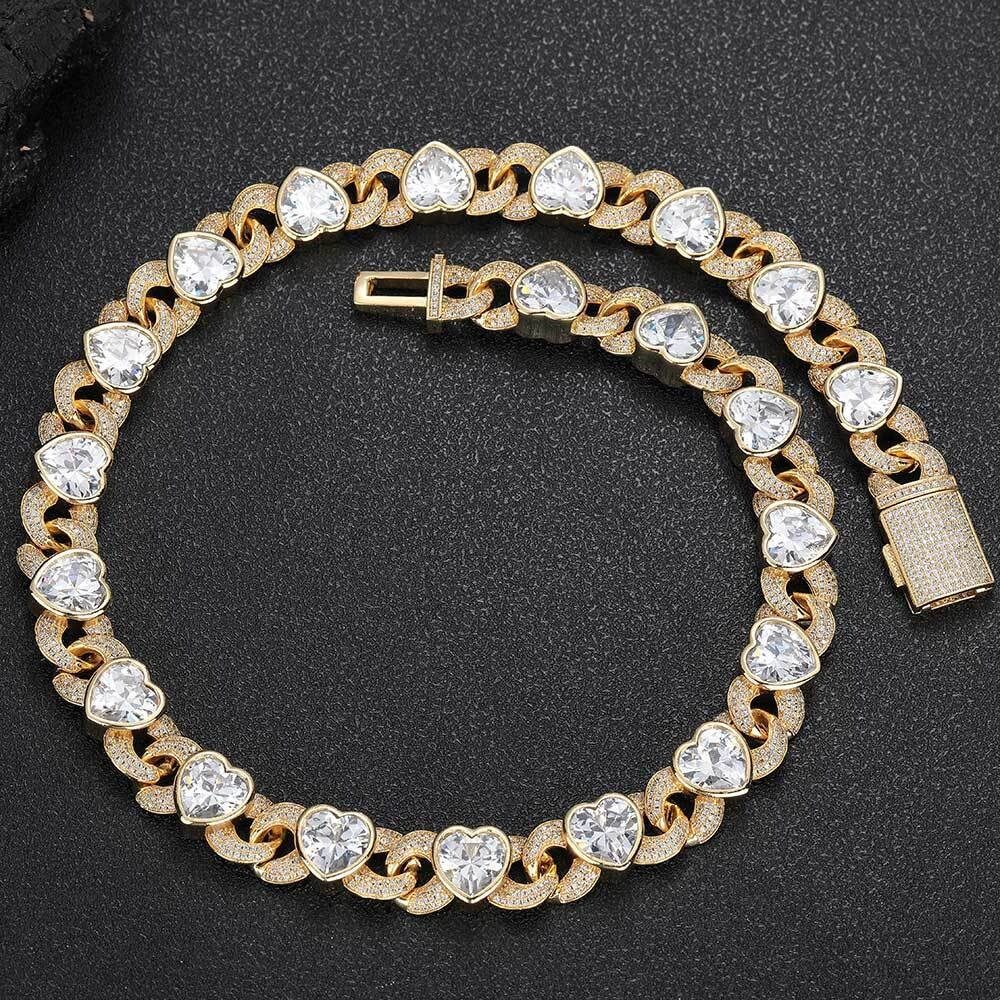 12MM Heart-shaped diamond 8-figure Cuban Chain