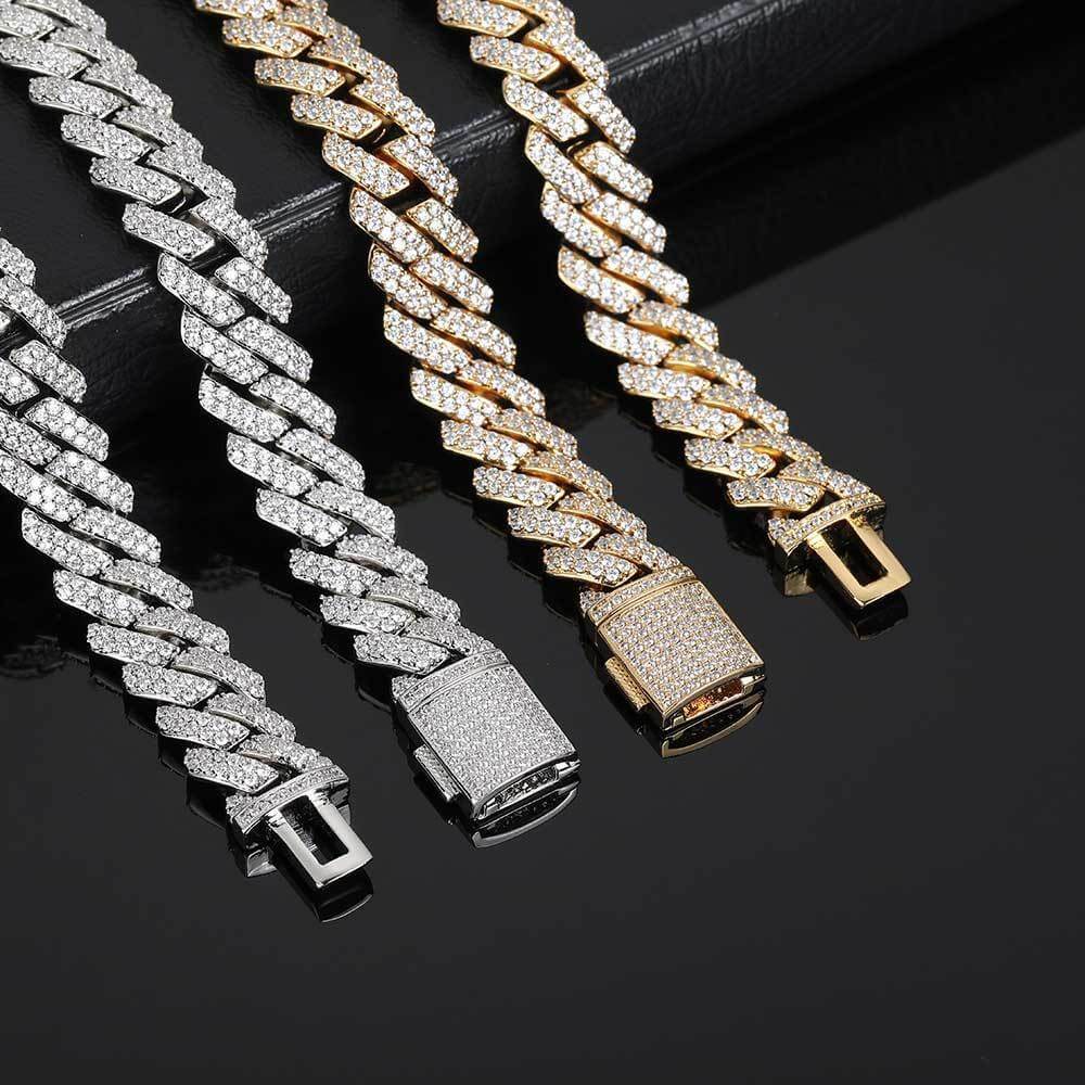 10mm Iced Out Box Clasp Cuban Link Bracelet