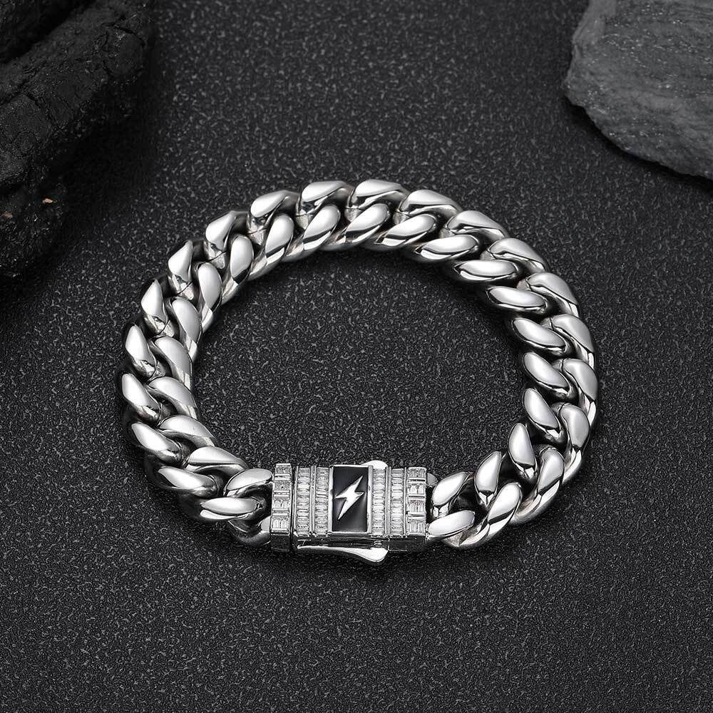 Lightning Diamond Miami Cuban bracelet（12mm）